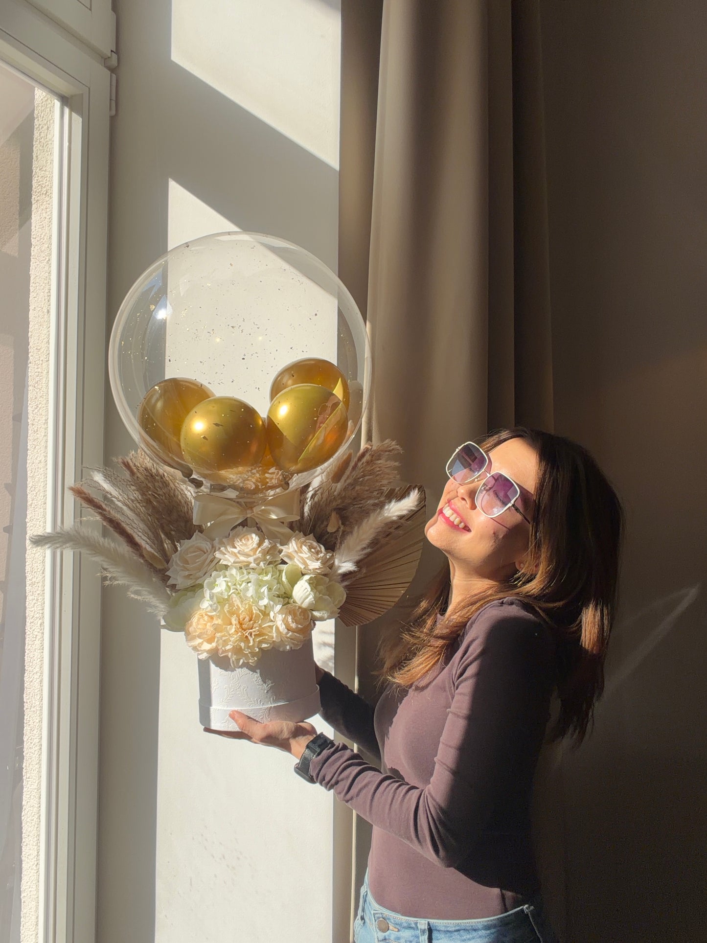Personalised Luxury Dried Flowers Balloon Gift Box