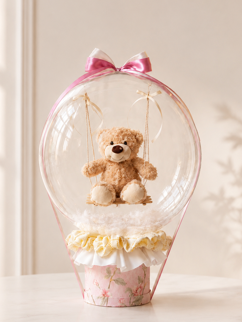Teddy Bear On Swing Balloon Gift