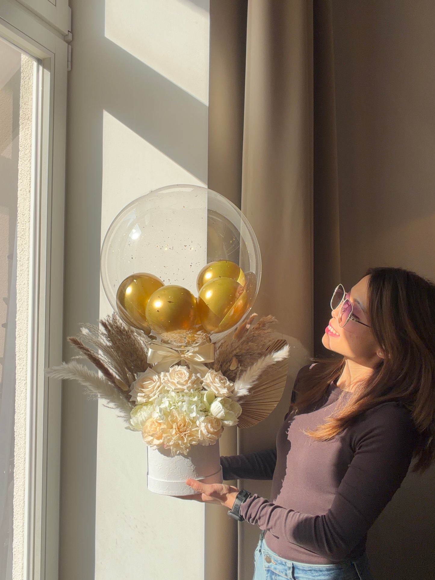 Personalised Luxury Dried Flowers Balloon Gift Box