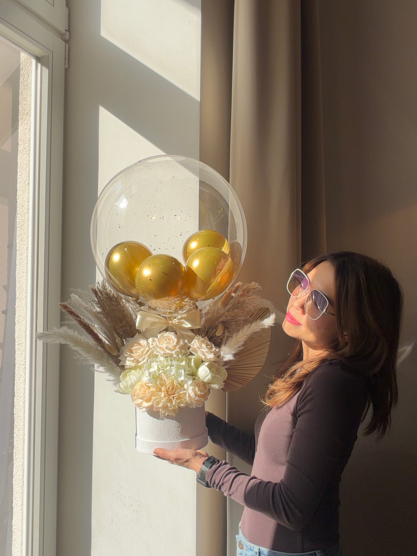 Personalised Luxury Dried Flowers Balloon Gift Box